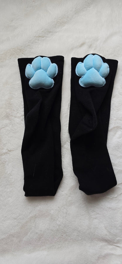 Stuffed Blue Mochi Paw Pad Cat Style Kawaii Chibi For Socks Gloves Furry Accessories.