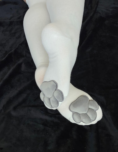 Plush Grey Paw Pad Bean Cat Style Stuffed Mochi for Furry Socks Gloves Accessories