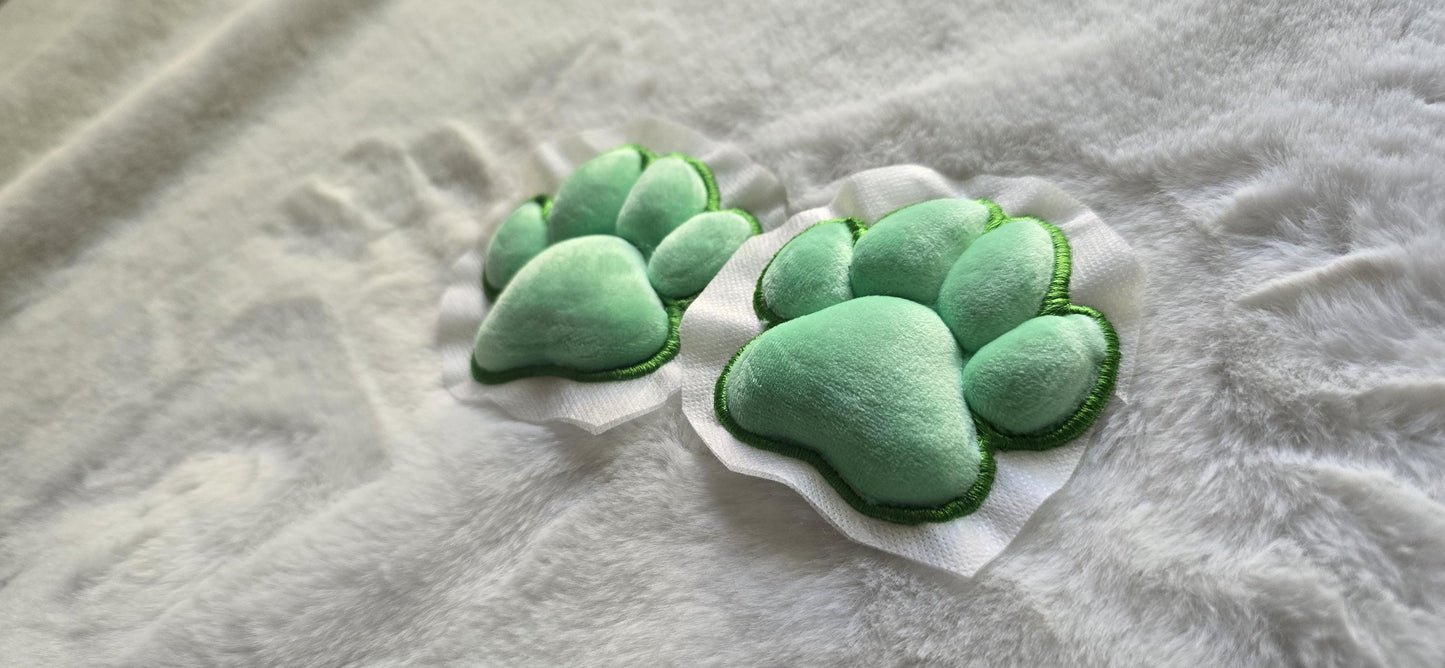 Plush Green Paw Pad Bean Cat Style Stuffed Mochi for Furry Socks Gloves Accessories