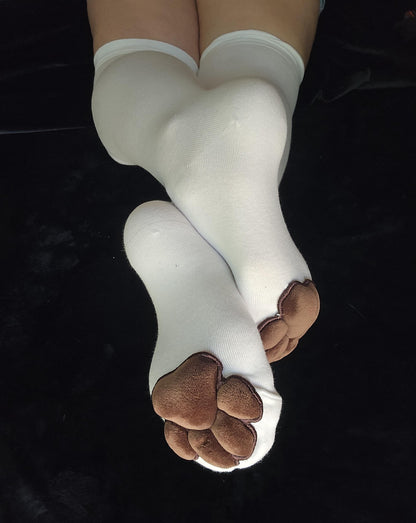 Plush Brown Paw Pad Bean Cat Style Stuffed Mochi for Furry Socks Gloves Accessories
