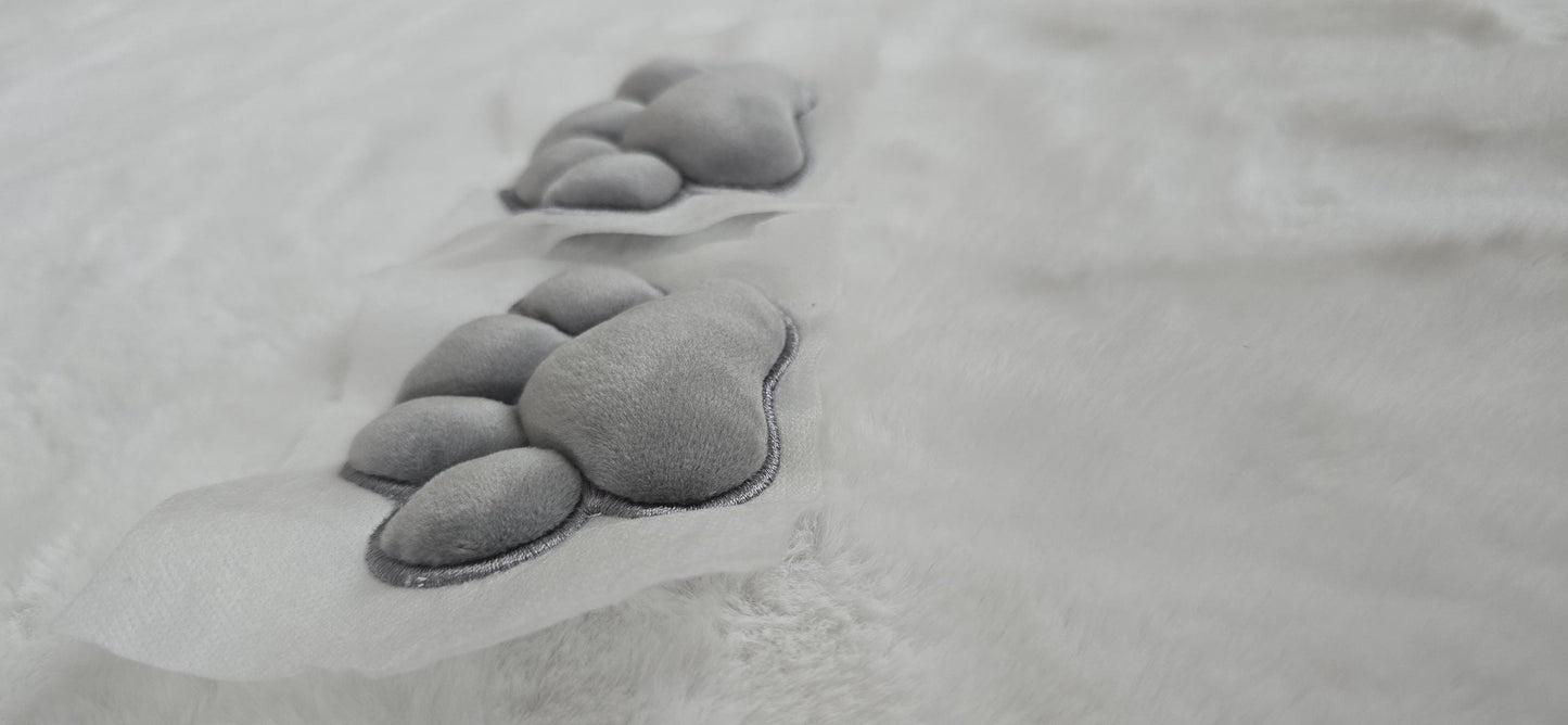 Plush Grey Paw Pad Bean Cat Style Stuffed Mochi for Furry Socks Gloves Accessories