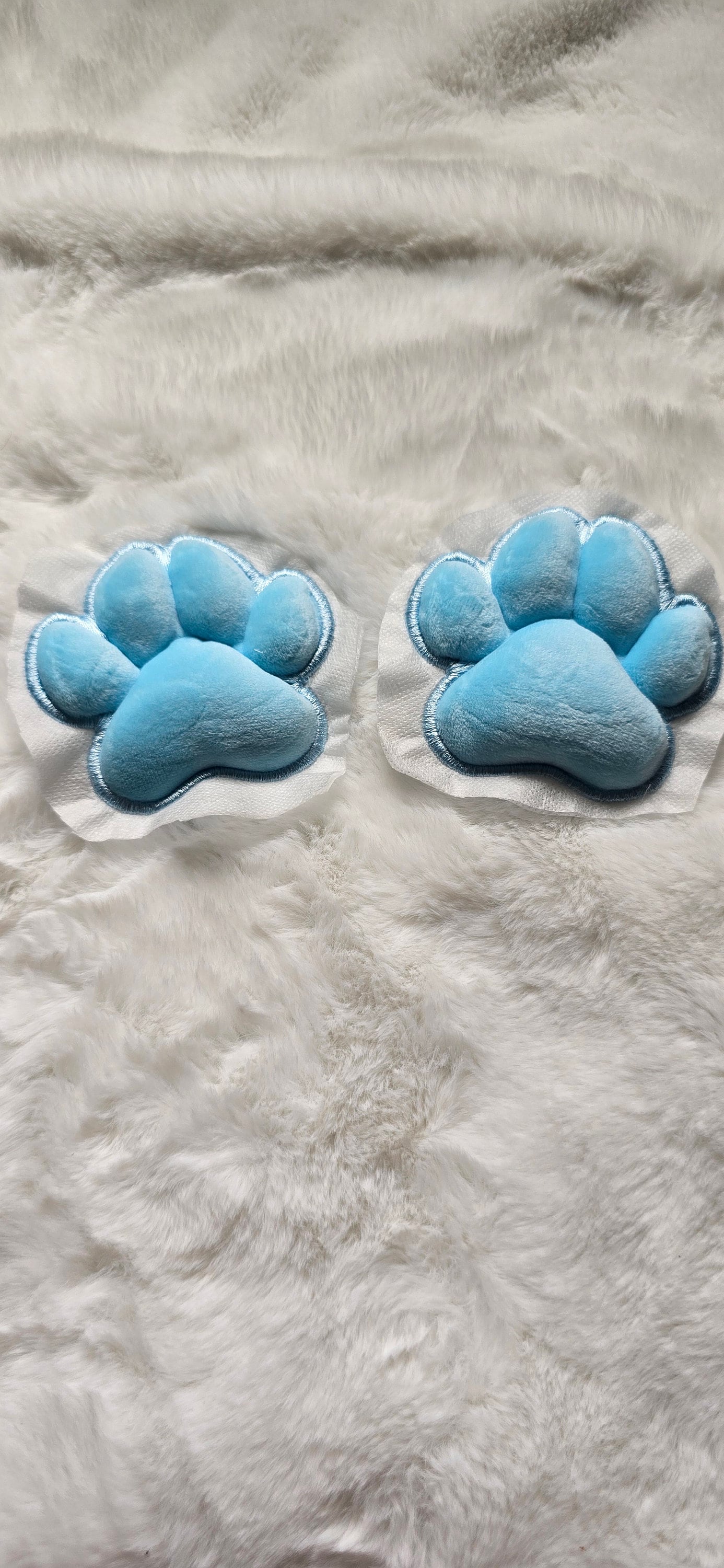 Stuffed Blue Mochi Paw Pad Cat Style Kawaii Chibi For Socks Gloves Furry Accessories.