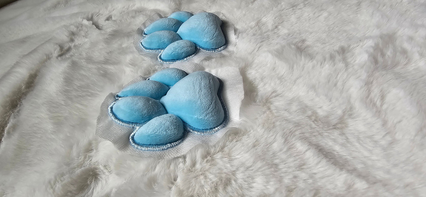 Stuffed Blue Mochi Paw Pad Cat Style Kawaii Chibi For Socks Gloves Furry Accessories.