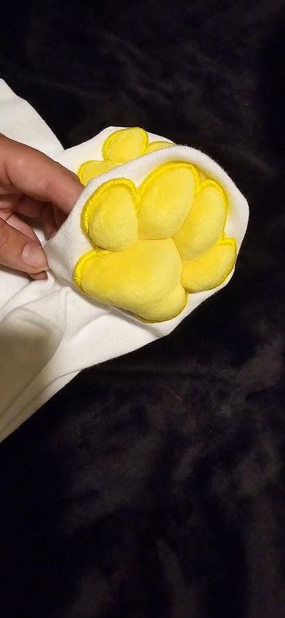 Plush Yellow Paw Pad Bean Cat Style Stuffed Mochi for Furry Socks Gloves Accessories