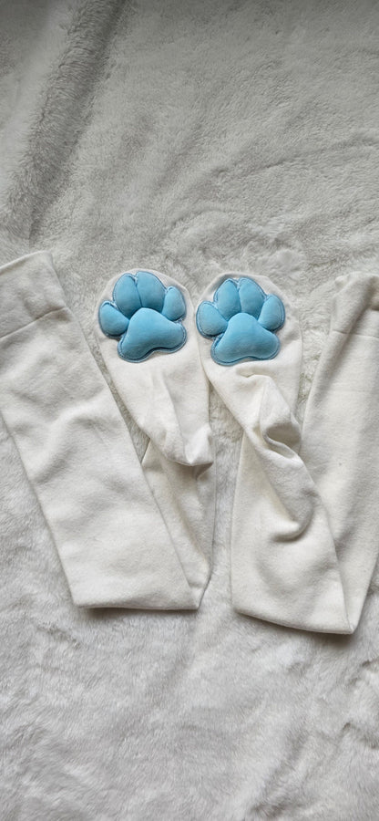 Stuffed Blue Mochi Paw Pad Cat Style Kawaii Chibi For Socks Gloves Furry Accessories.
