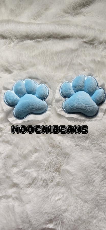 Stuffed Blue Mochi Paw Pad Cat Style Kawaii Chibi For Socks Gloves Furry Accessories.