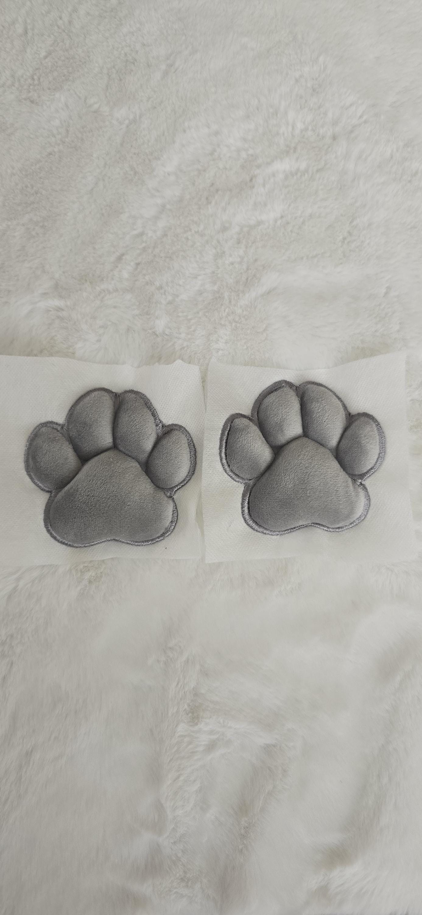 Plush Grey Paw Pad Bean Cat Style Stuffed Mochi for Furry Socks Gloves Accessories