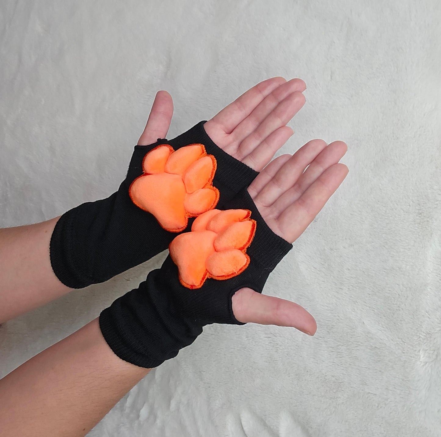 Plush Orange Paw Pad Bean Cat Style Stuffed Mochi for Furry Socks Gloves Accessories