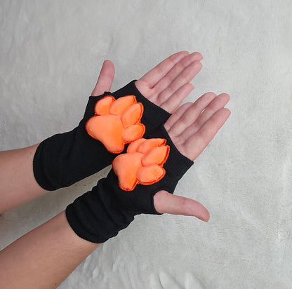 Plush Orange Paw Pad Bean Cat Style Stuffed Mochi for Furry Socks Gloves Accessories