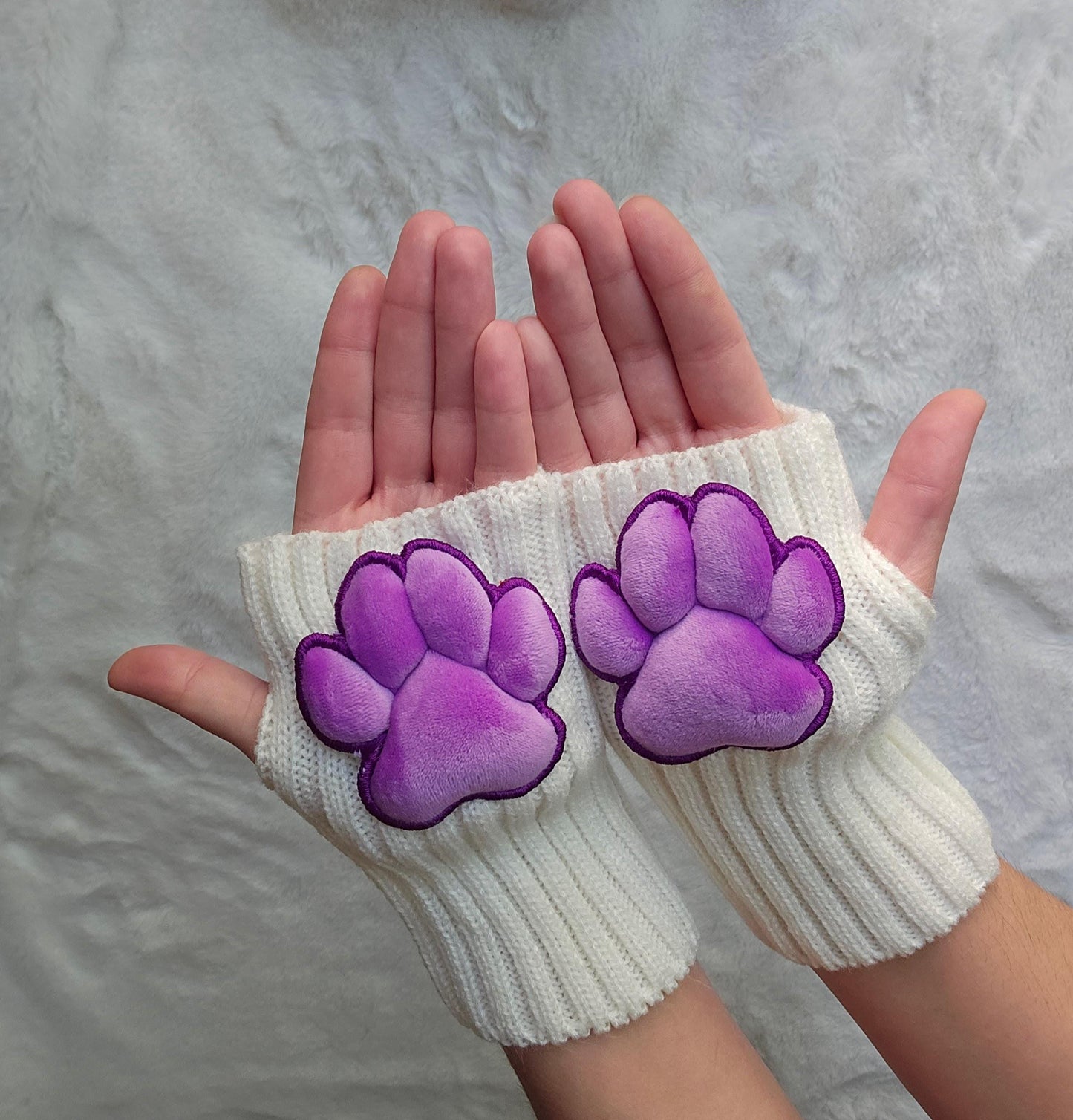 Plush Purple Paw Pad Bean Cat Style Stuffed Mochi for Furry Socks Gloves Accessories