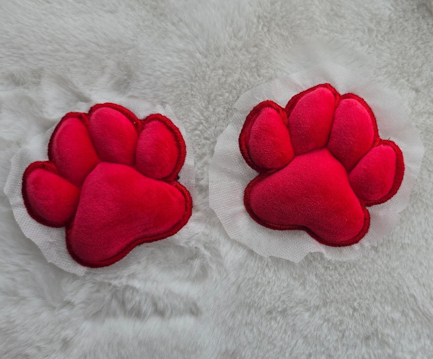 Plush Red Paw Pad Bean Cat Style Stuffed Mochi for Furry Socks Gloves Accessories