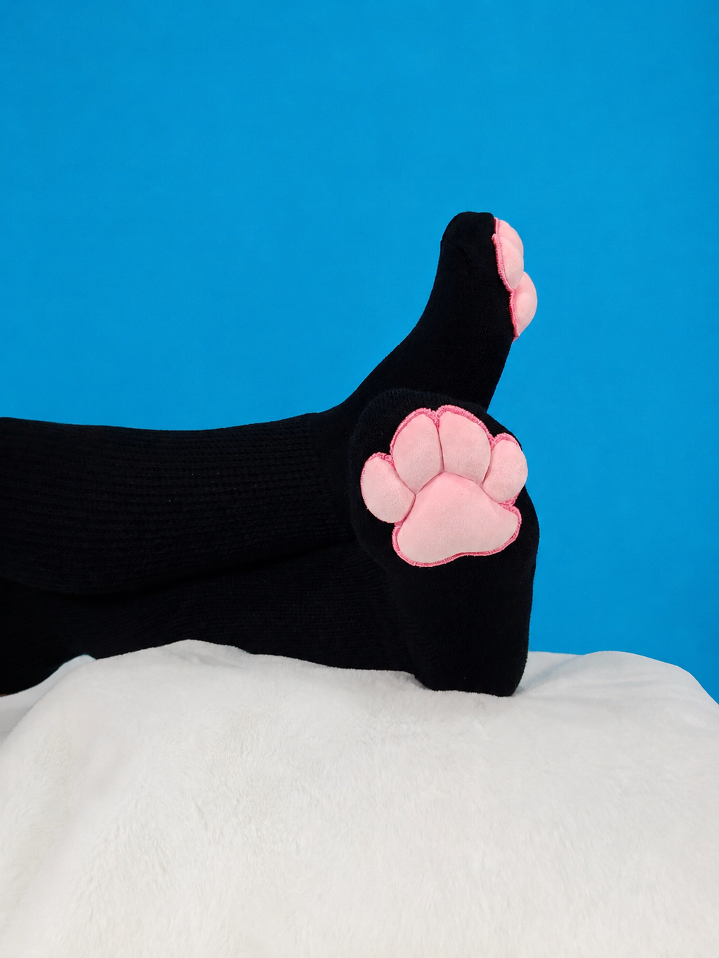 Paw Pad Socks and Gloves Bundle Black with Pink Plush Paw Pads