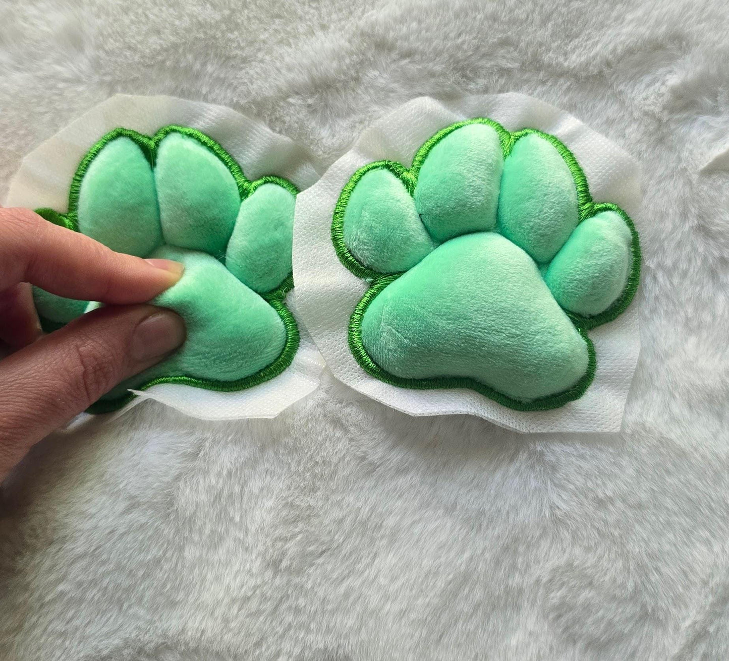 Plush Green Paw Pad Bean Cat Style Stuffed Mochi for Furry Socks Gloves Accessories