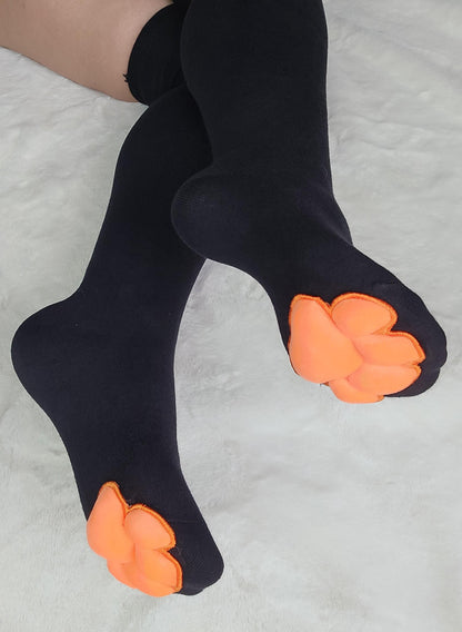 Plush Orange Paw Pad Bean Cat Style Stuffed Mochi for Furry Socks Gloves Accessories