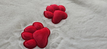 Plush Red Paw Pad Bean Cat Style Stuffed Mochi for Furry Socks Gloves Accessories