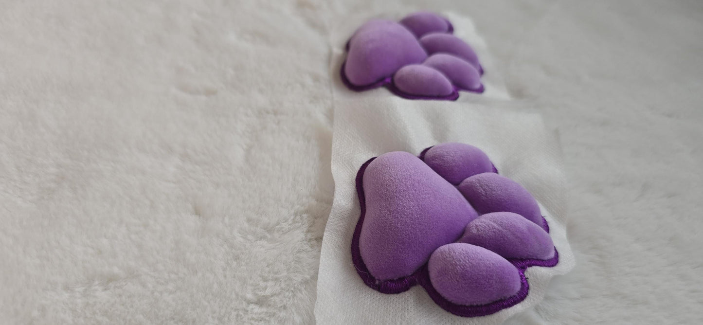 Plush Purple Paw Pad Bean Cat Style Stuffed Mochi for Furry Socks Gloves Accessories