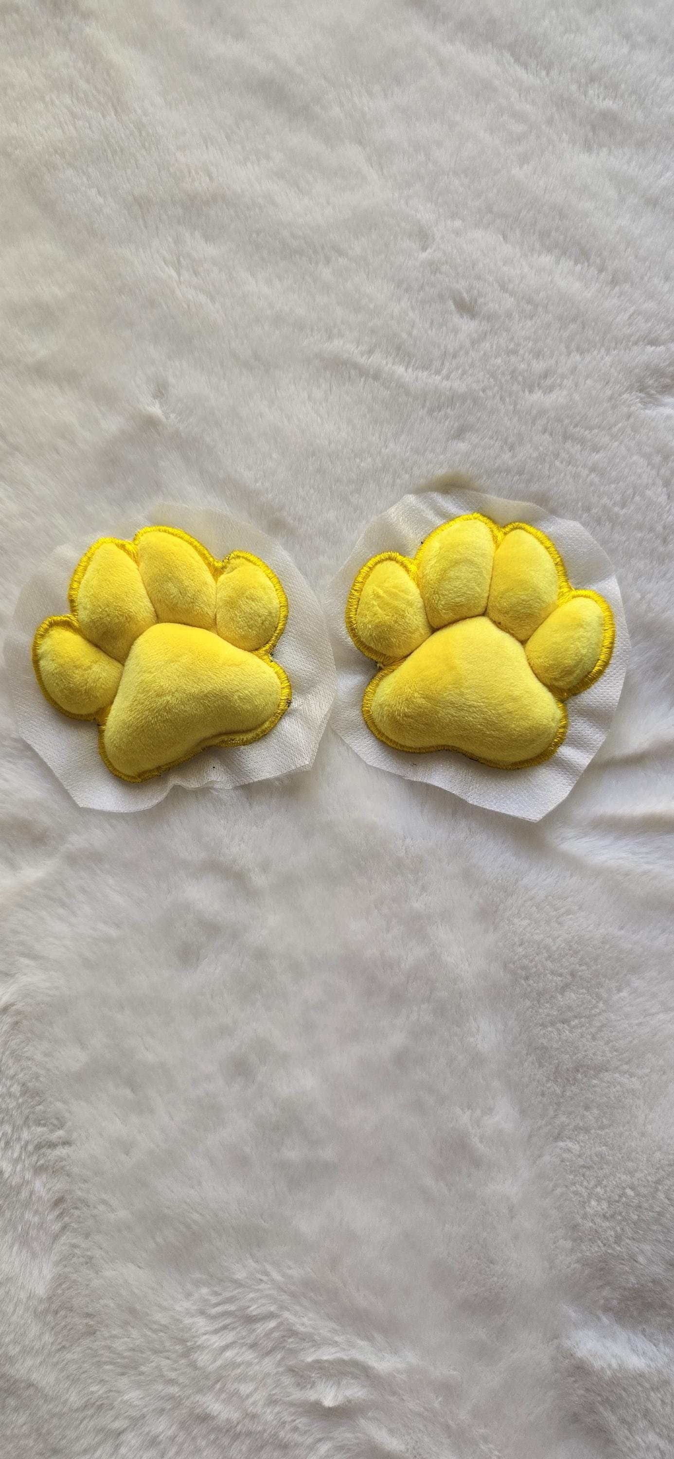 Plush Yellow Paw Pad Bean Cat Style Stuffed Mochi for Furry Socks Gloves Accessories