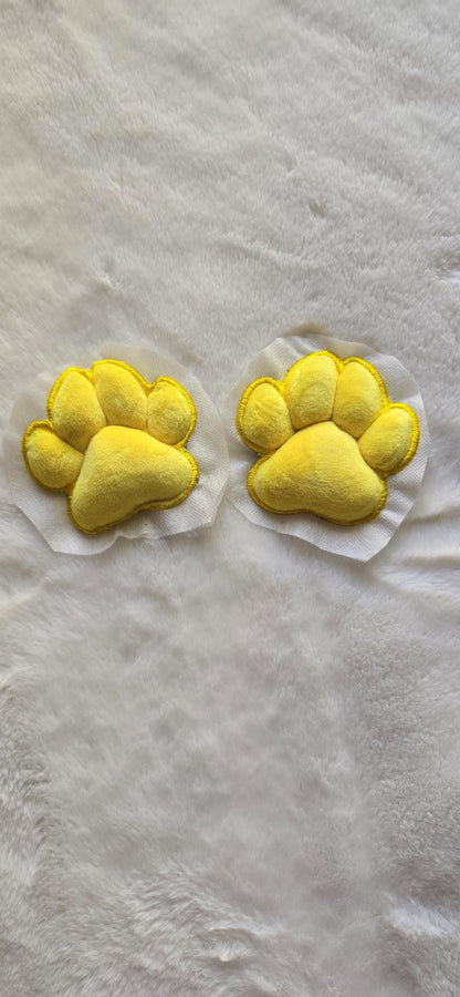 Plush Yellow Paw Pad Bean Cat Style Stuffed Mochi for Furry Socks Gloves Accessories