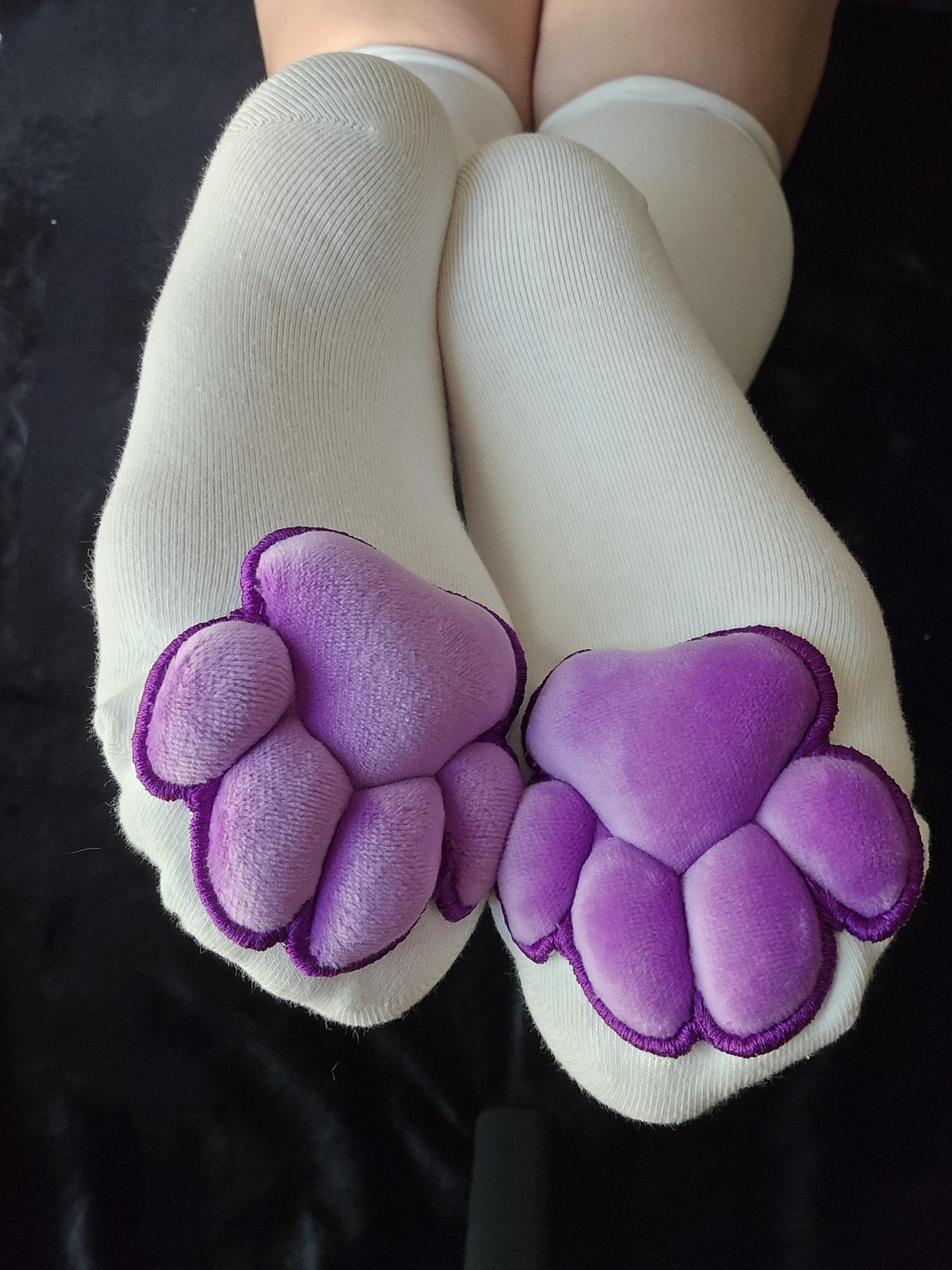 Plush Purple Paw Pad Bean Cat Style Stuffed Mochi for Furry Socks Gloves Accessories