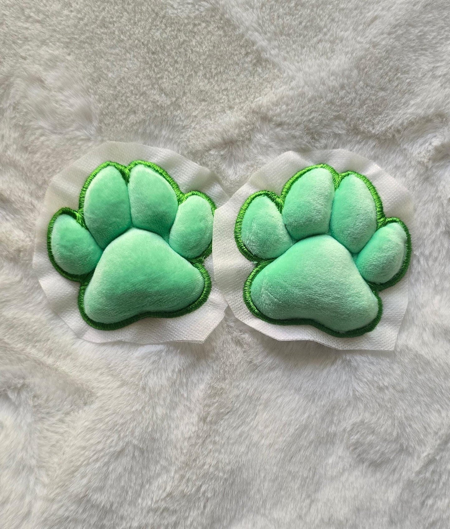 Plush Green Paw Pad Bean Cat Style Stuffed Mochi for Furry Socks Gloves Accessories