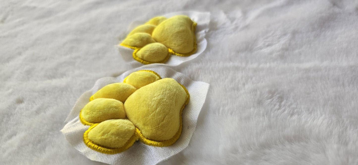 Plush Yellow Paw Pad Bean Cat Style Stuffed Mochi for Furry Socks Gloves Accessories