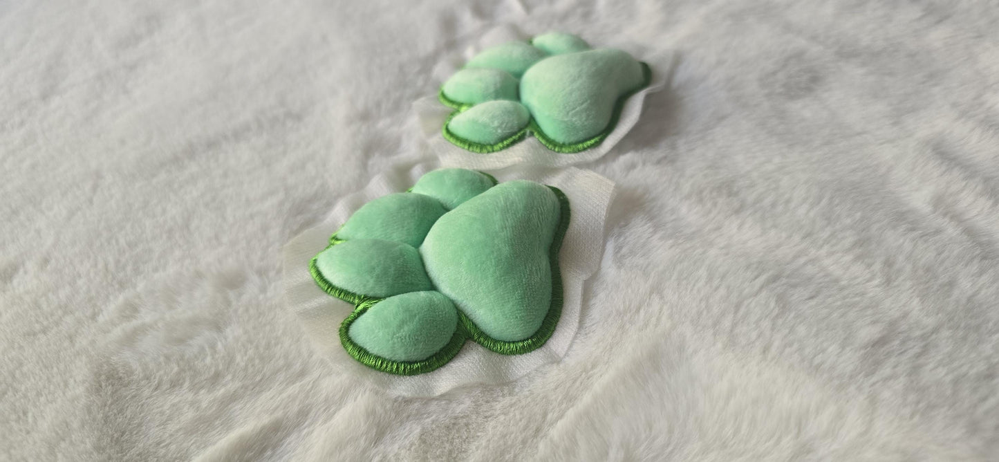 Plush Green Paw Pad Bean Cat Style Stuffed Mochi for Furry Socks Gloves Accessories