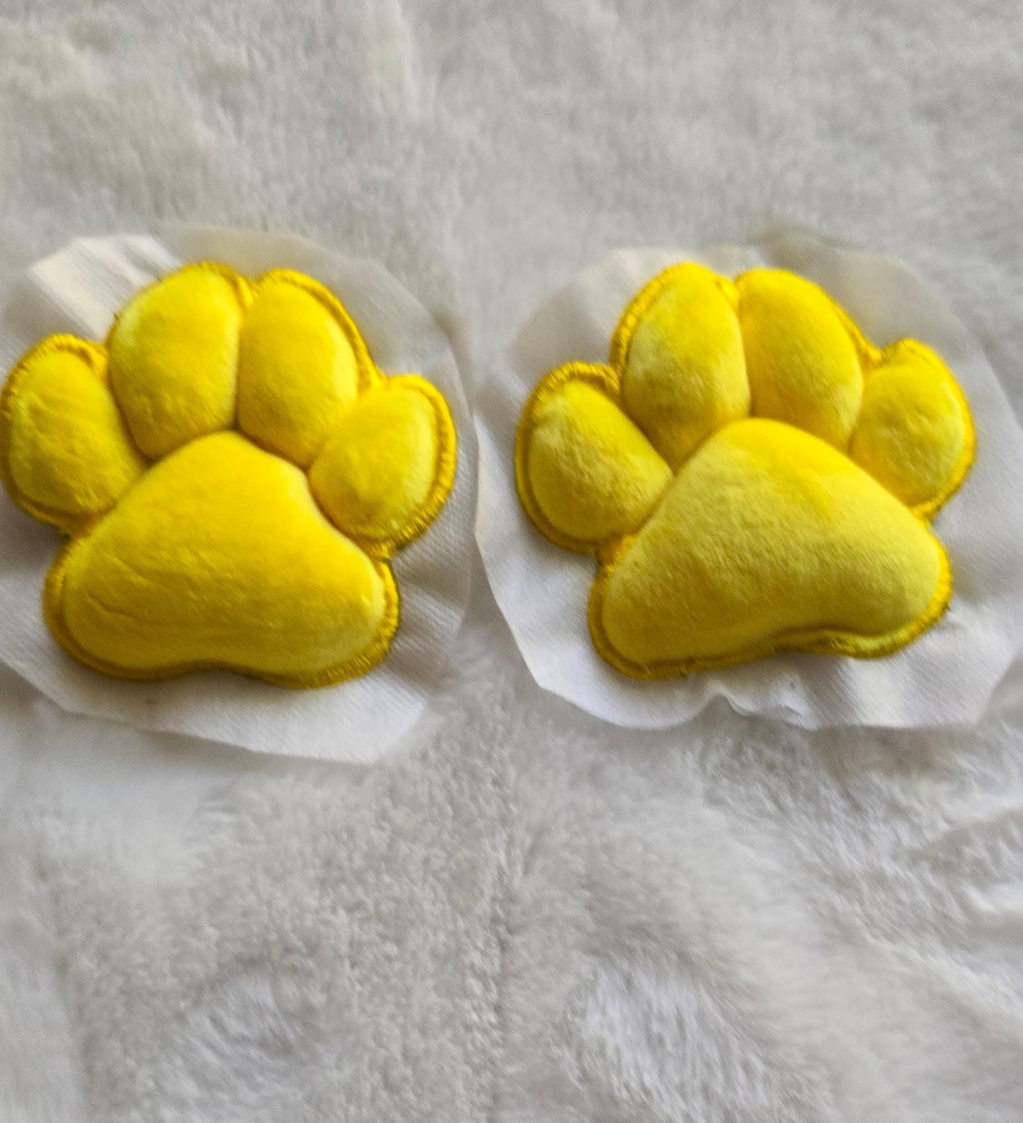 Plush Yellow Paw Pad Bean Cat Style Stuffed Mochi for Furry Socks Gloves Accessories